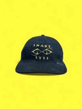 Vintage Snake Eyes Black & Gold Golf Hat